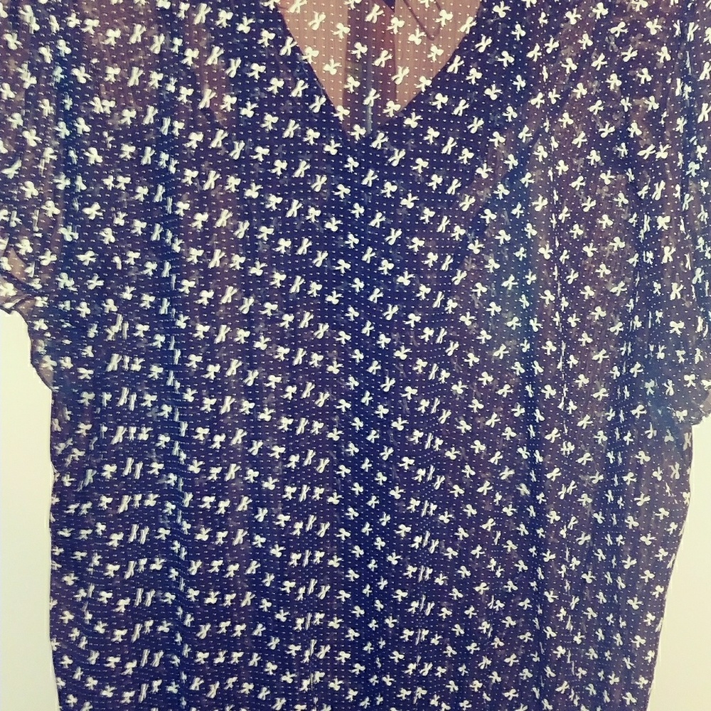 Black Sheer bow blouse